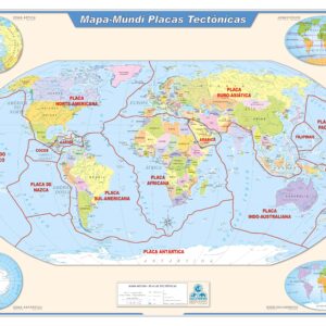 Mapa-Múndi Placas Tectônicas - Ref 116