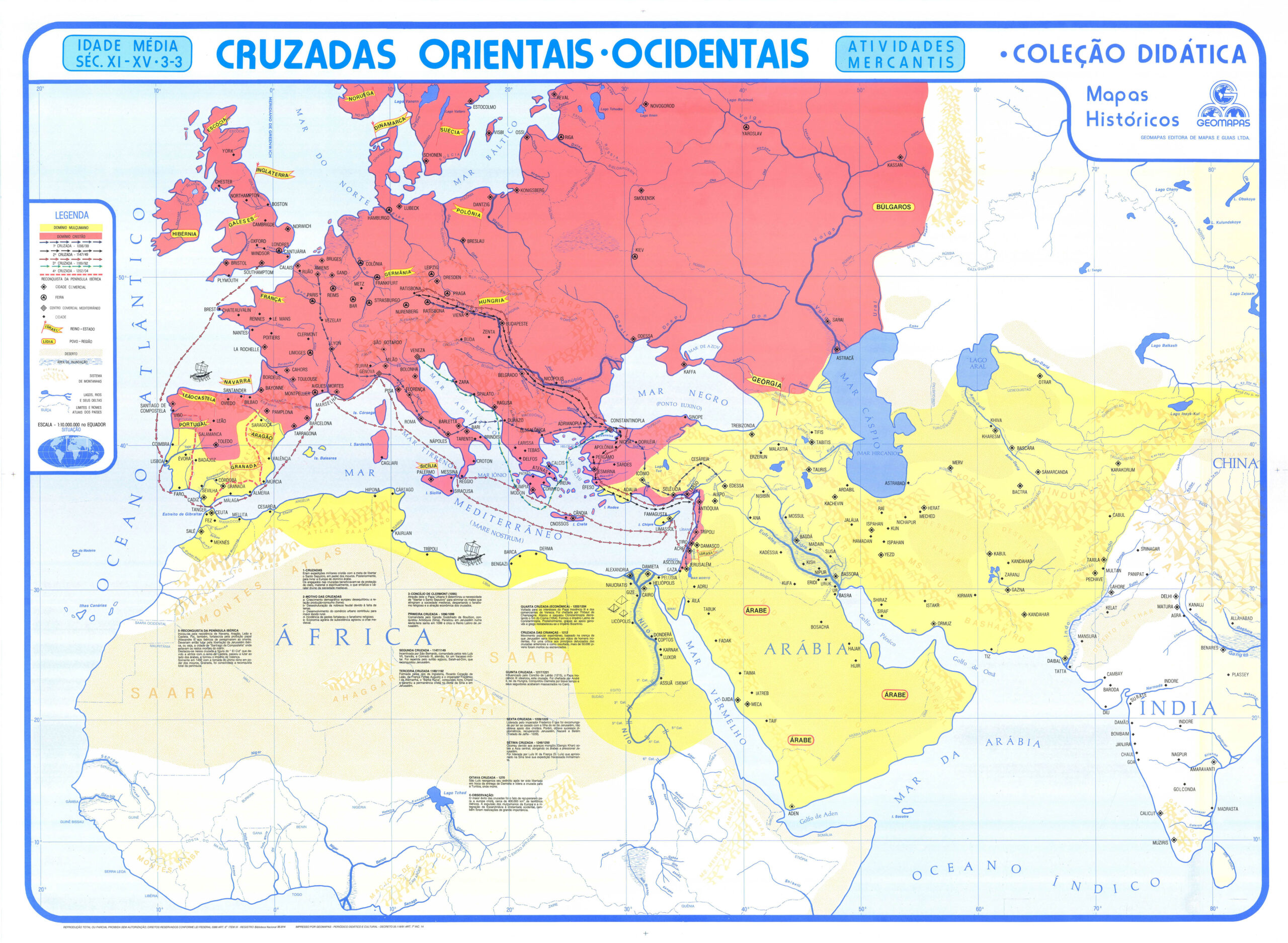 Mapa Das Cruzadas Orientais E Ocidentais - Ref: 126 - 07 - Formato 1 ...