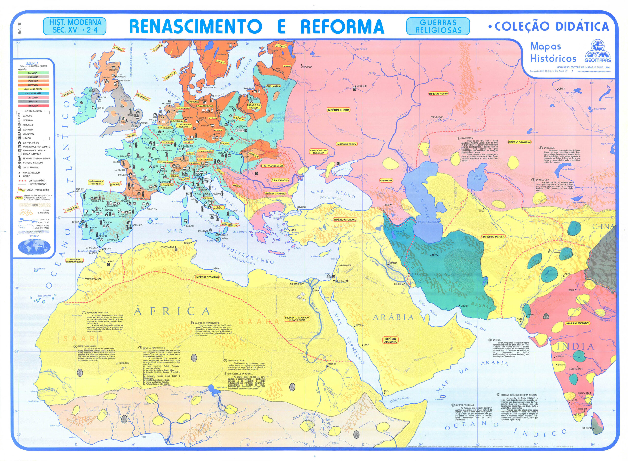 Mapa Renascimento e Reforma - Ref 128