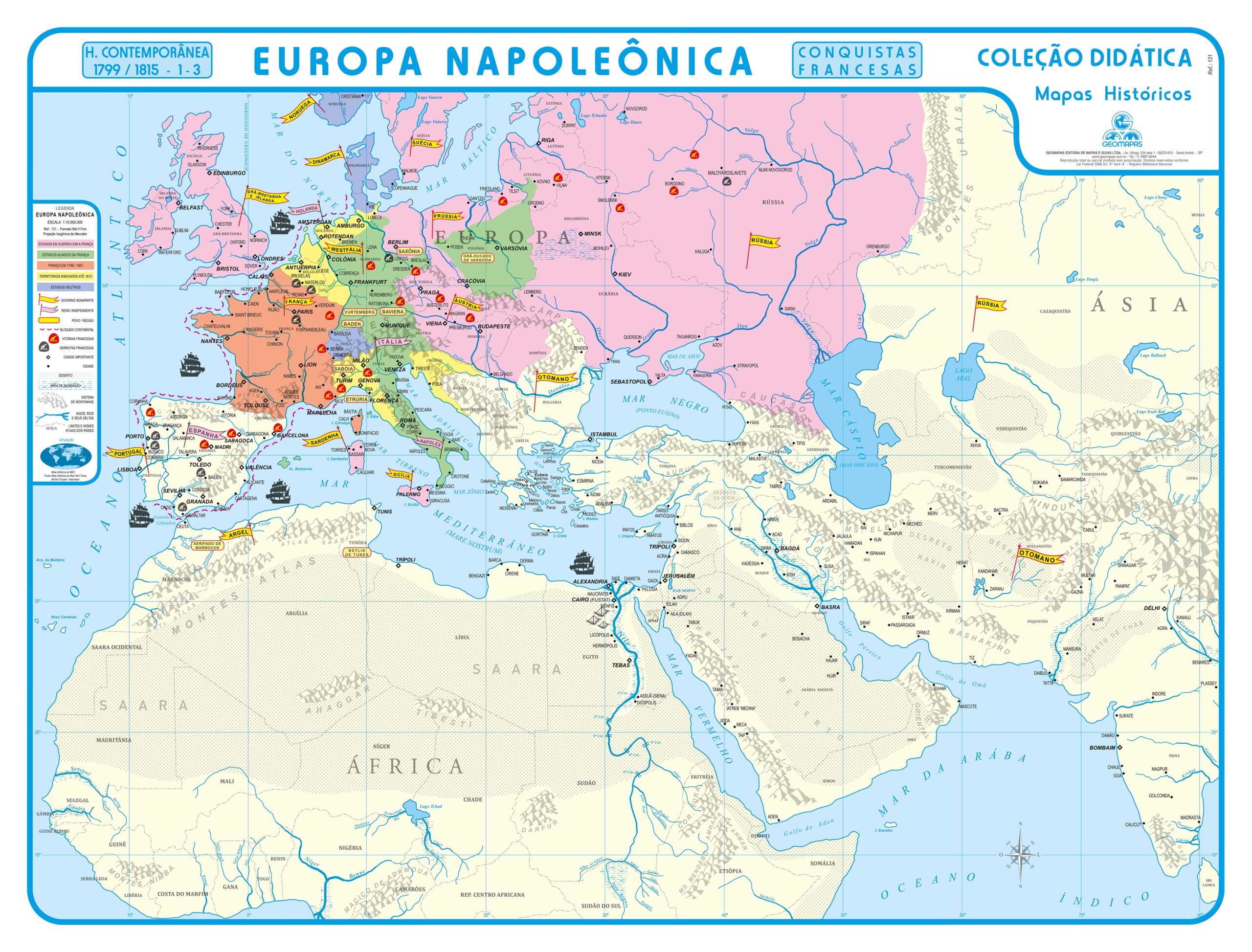 Mapa Europa Napoleônica - Ref 131