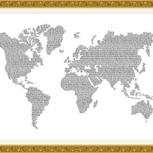 Mapa-Múndi Letters - Ref: 153 - Formato: 1.20x0.90m