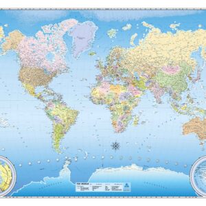 Mapa The World Blue 1,80x1,30m - Ref: 169