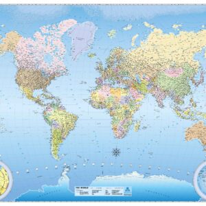 Mapa The World Blue 2,35x1,70m- Ref: 170