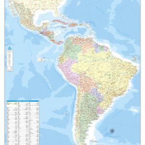 Mapa América Latina Comercial 1,30x1,70m - Ref: 171