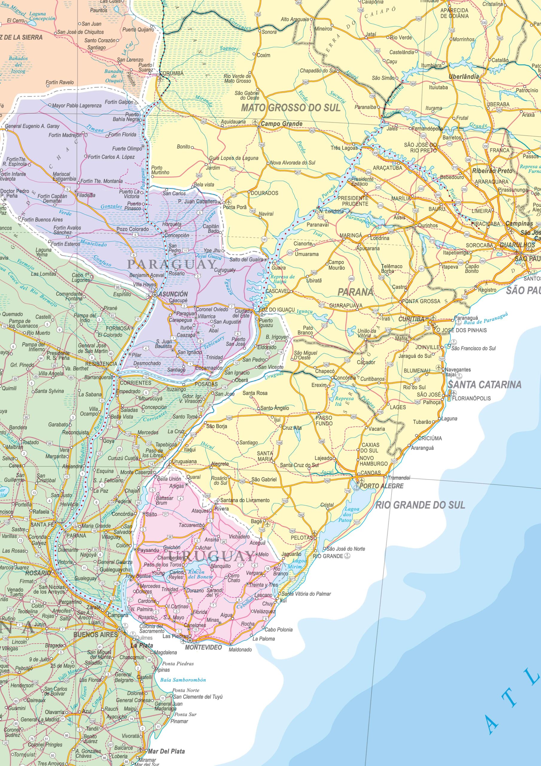 Mapa da América Latina - Ref: 171 - Formato: 1.20x1.60m - Imagem 2