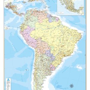 Mapa América Latina 0,90x1,20m - Ref: 175