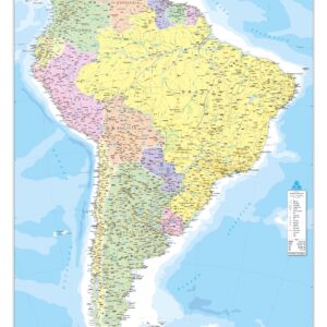 Mapa América do Sul 0,90x1,20m - Ref: 176