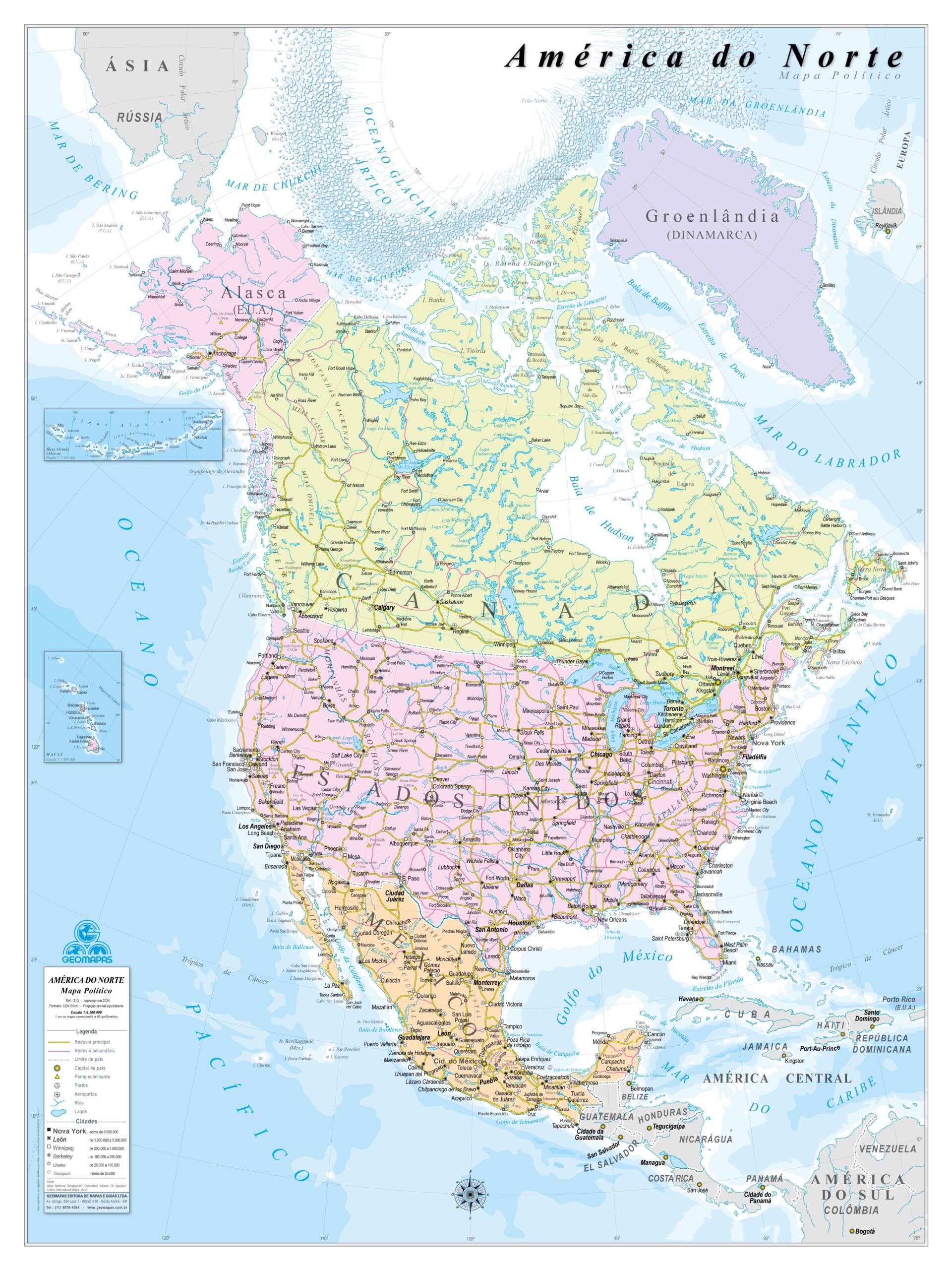 Mapa da América do Norte