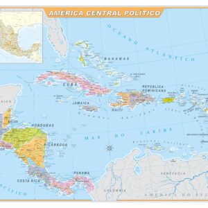 Mapa América Central político - Ref 212