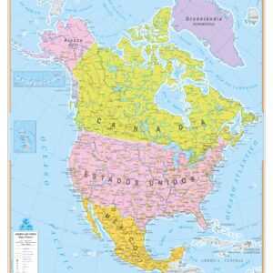 Mapa América do Norte Político - Ref 213