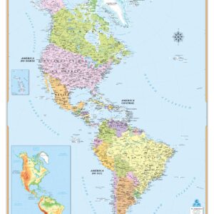 Mapa As Américas Político - Ref 218