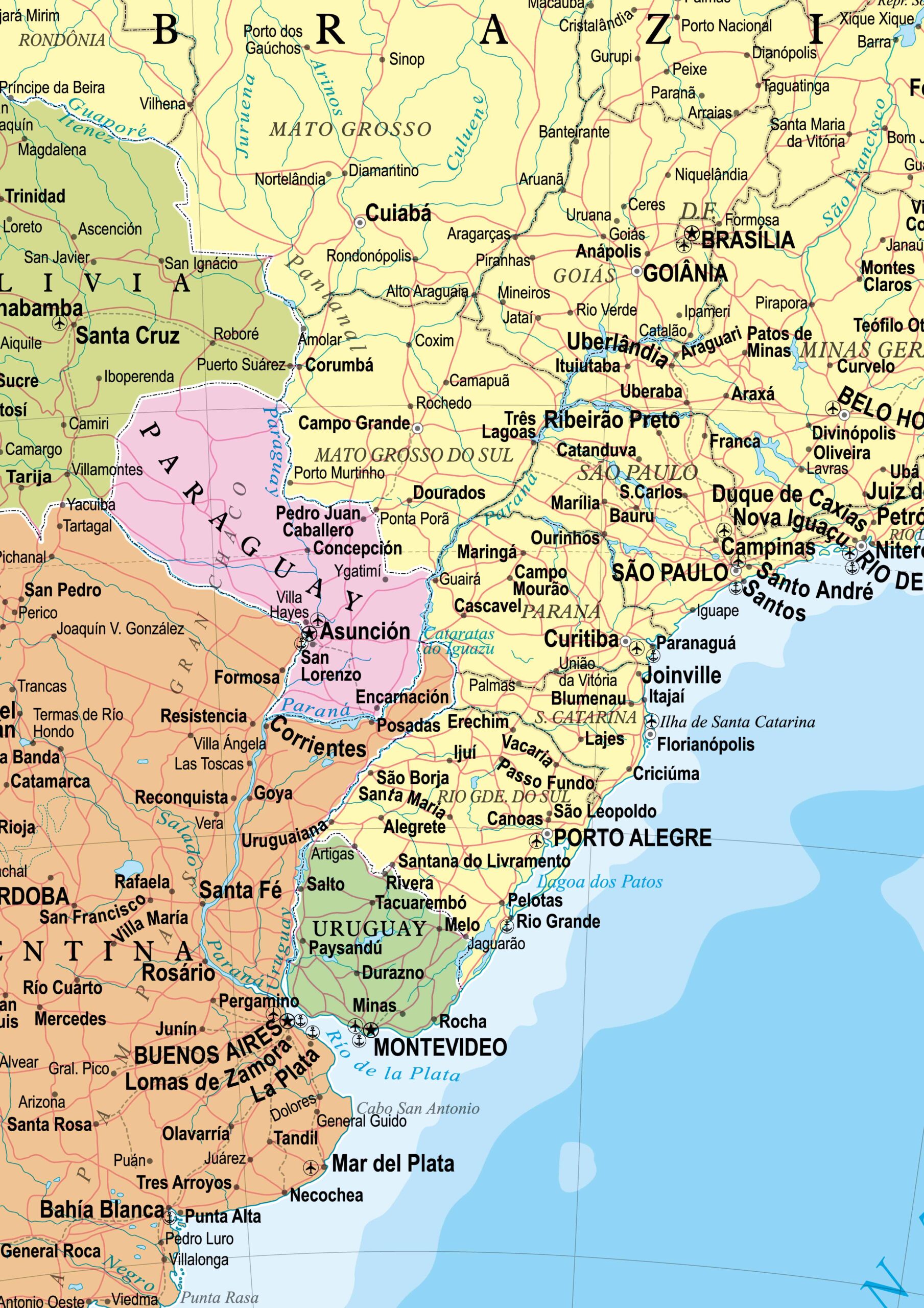 Mapa The Americas Political - Ref: 232 - Formato: 1.20x1.60m - Imagem 2