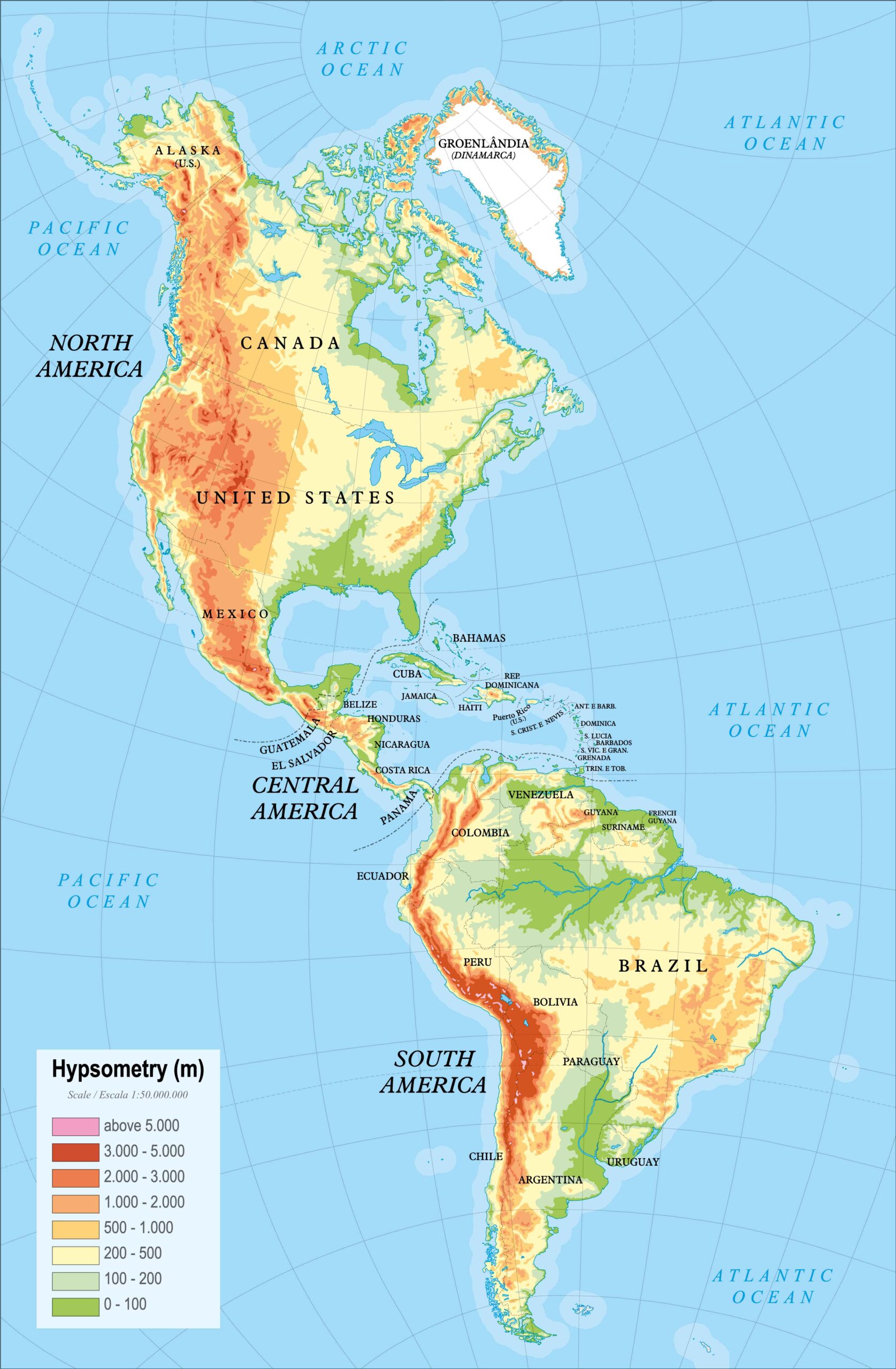 Mapa The Americas Political - Ref: 232 - Formato: 1.20x1.60m - Imagem 4
