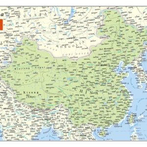 Mapa China Político e Rodoviário 120x90cm ou 160x120cm - Ref: 236