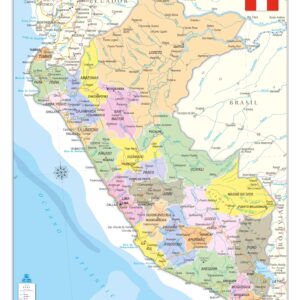 Mapa Peru Político e Rodoviário - Ref: 241