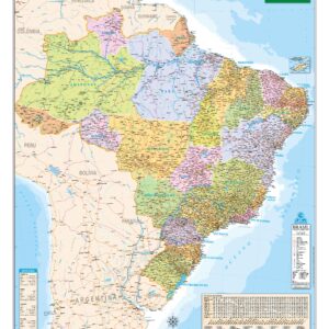 Mapa Brasil Rodoviário e Político - Ref: 311 - Formato: 0.90x1.20m