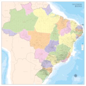 Mapa do Brasil Limites Municipais - Ref: 381 - Formato: 2.00x2.00m