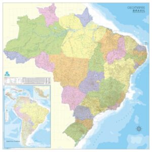Mapa do Brasil Geoeconoviário - Ref: 391 - Formato: 2.00X2.00m