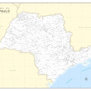 Mapa do Estado de São Paulo Municipal