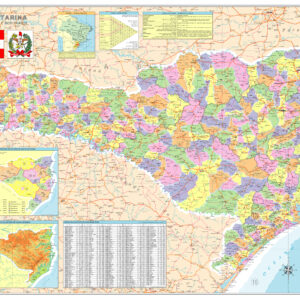 Mapa do Estado de Santa Catarina Político