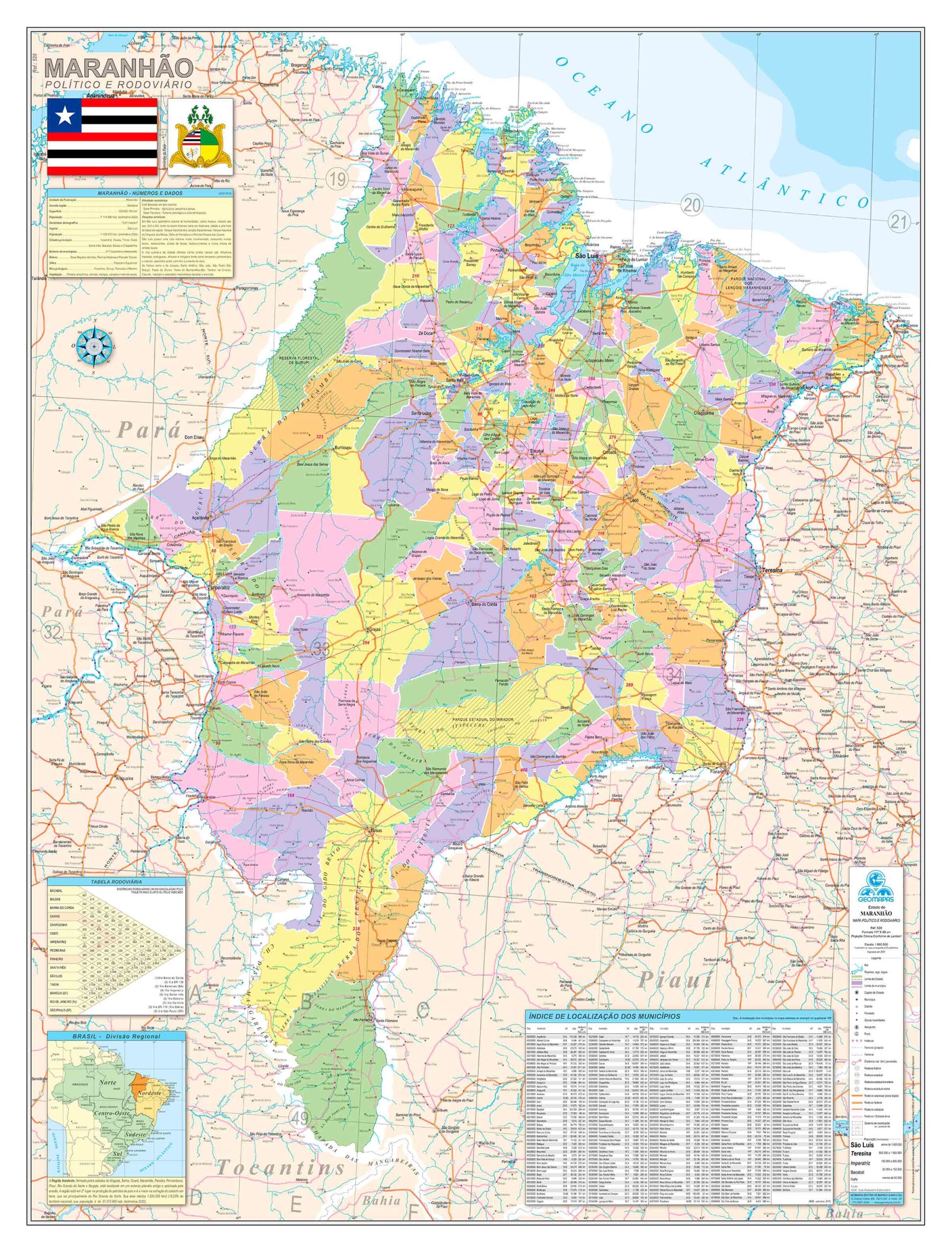 Mapa do Estado do Maranhão