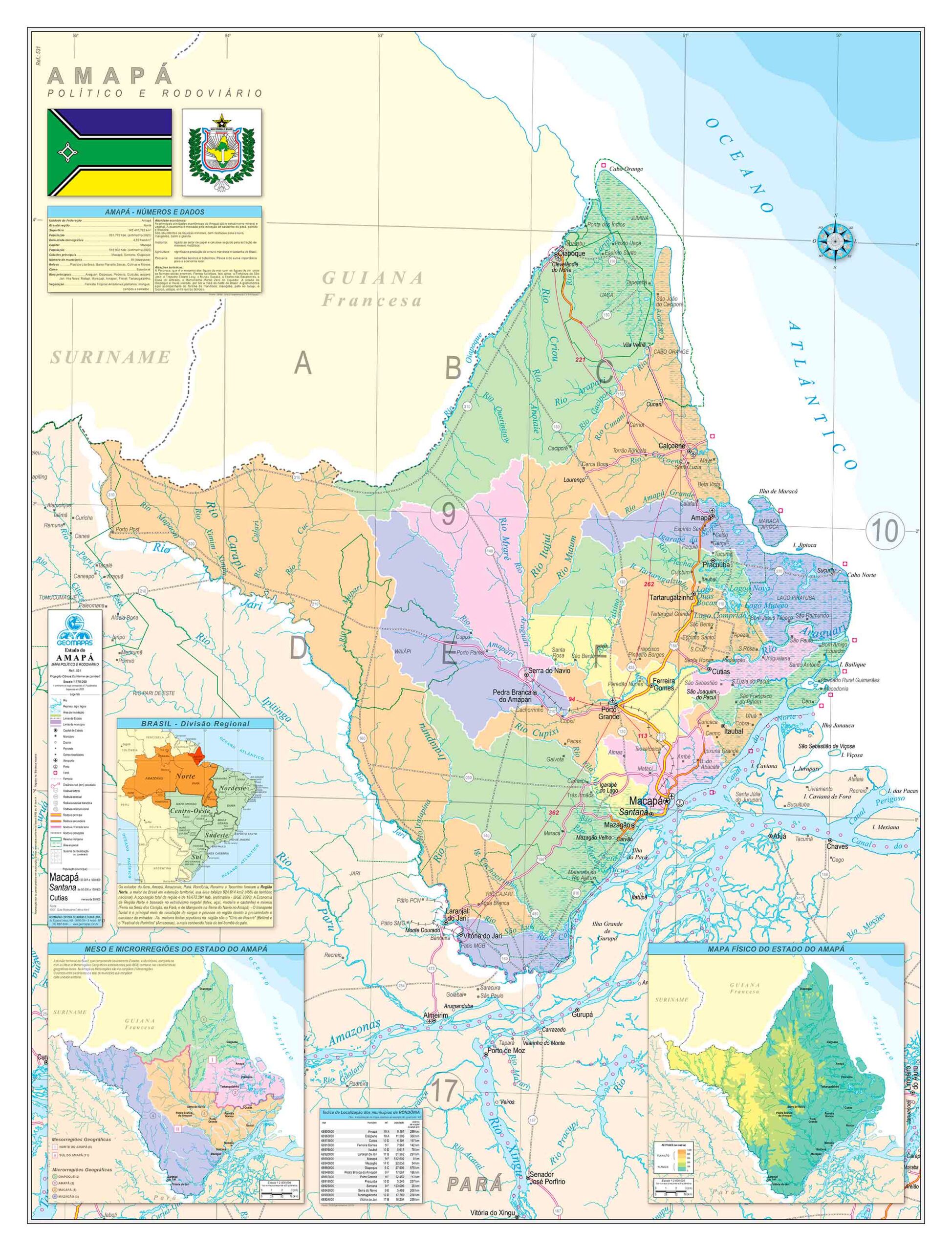 Mapa do Estado do Amapá