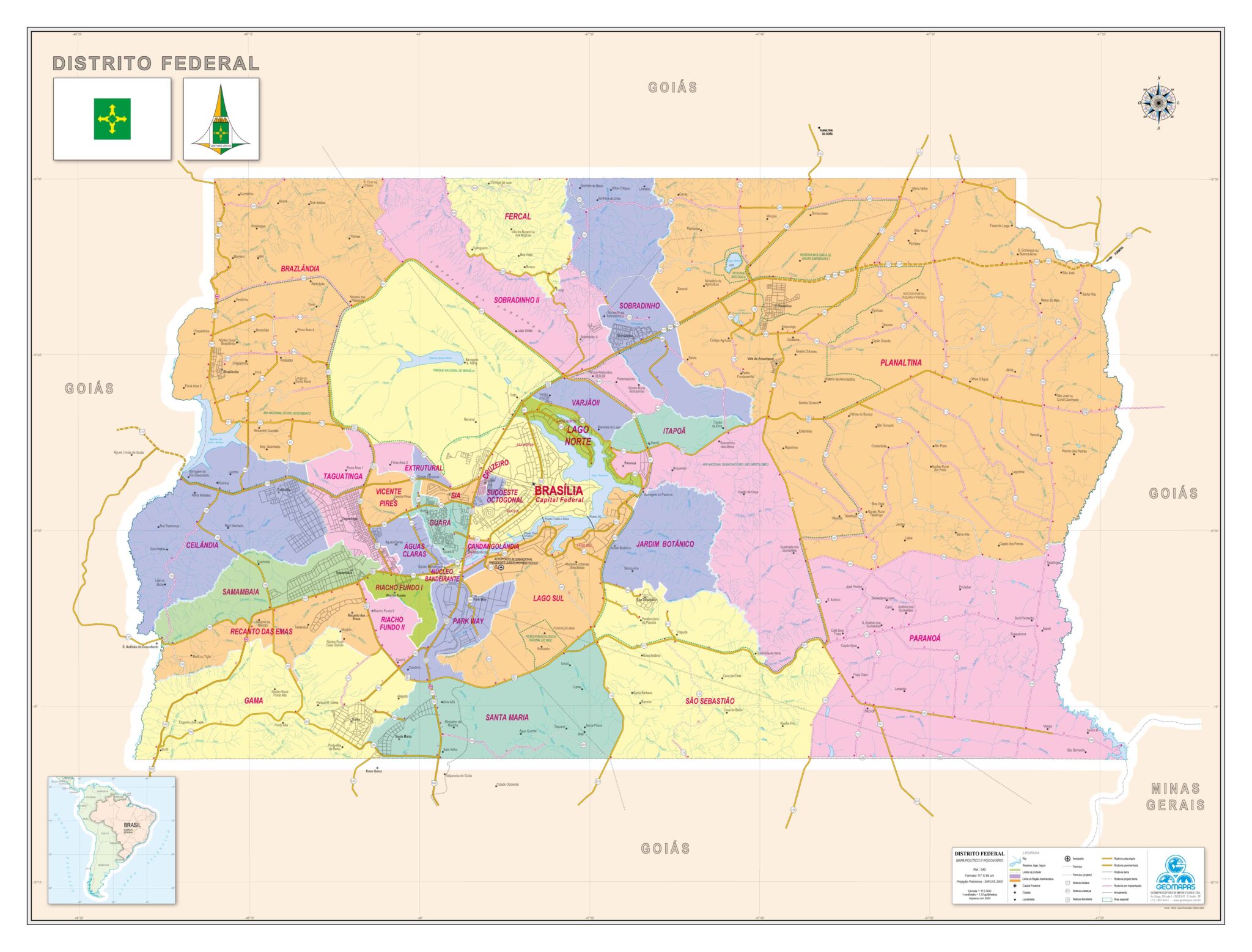 Mapa Do Distrito Federal - Ref: 540 - Geomapas