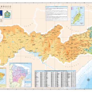 Mapa Estado de Pernambuco Físico - Ref 544