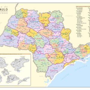 Mapa do Estado de São Paulo Regiões Administrativas