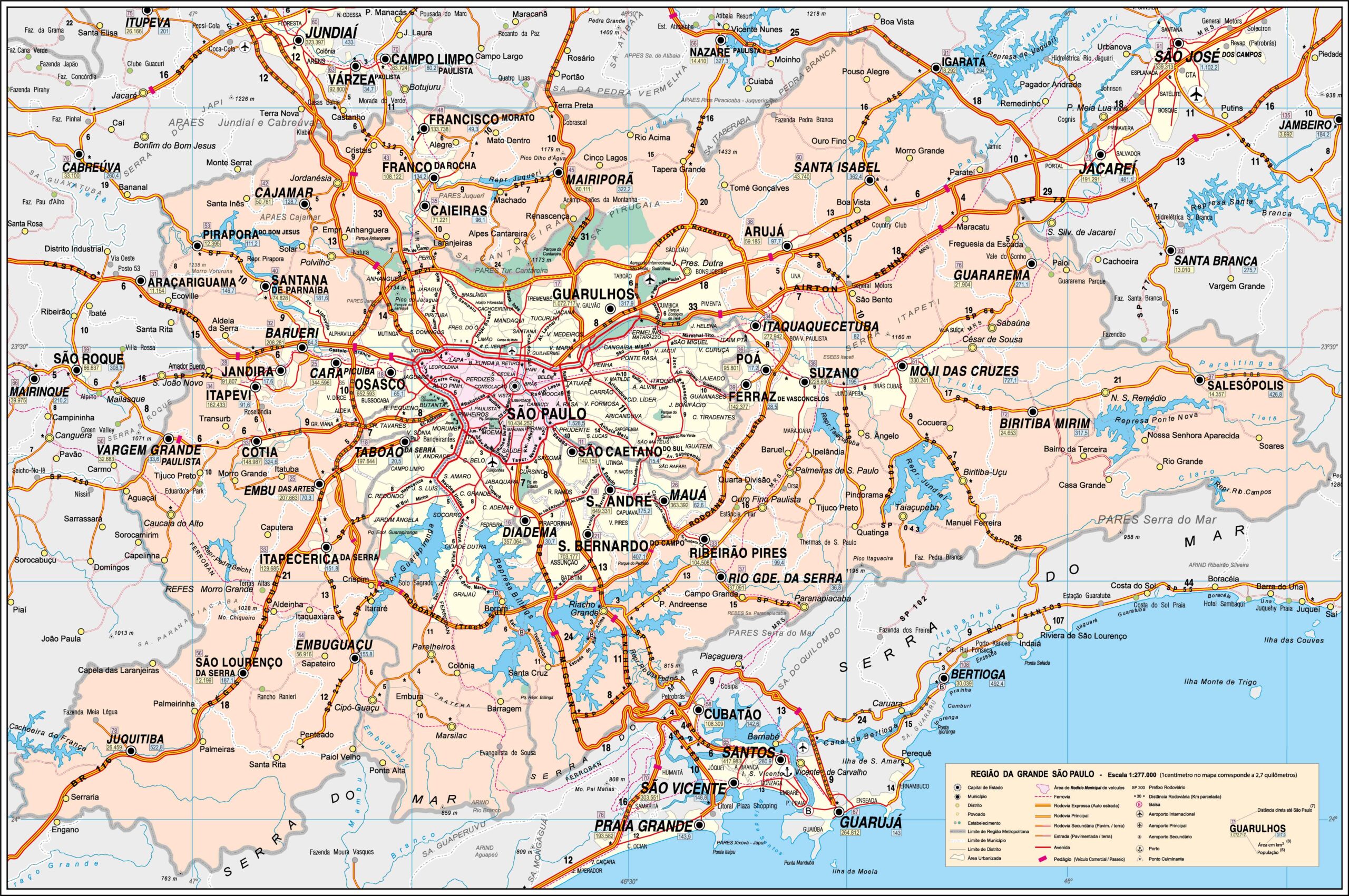 Mapa do Estado de São Paulo Intermodal - Ref: 581 - Formato: 2.40 x 1.80m - Imagem 3