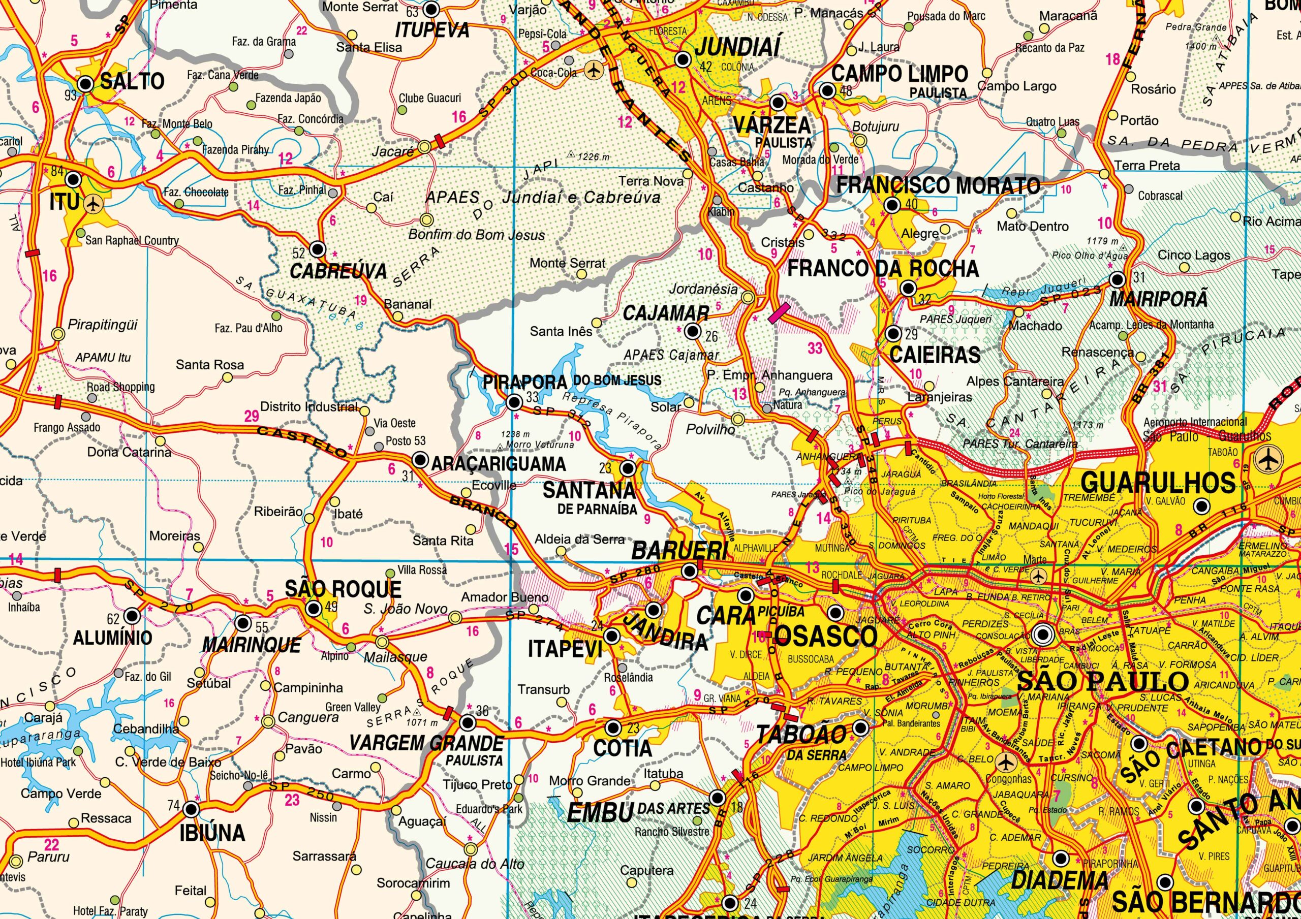 Mapa da Macro São Paulo - Ref: 661 – Formato:.1.60×1.20m - Imagem 2