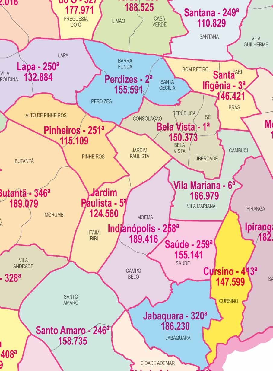 Mapa das Zonas Eleitorais do Município de São Paulo - Ref: 716 - Formato: 0,90x1,20m - Ano 2026 - Imagem 5