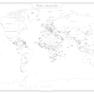 Mapa-Múndi Meu Mundo Para Colorir