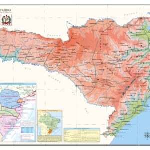 Mapa do Estado de Santa Catarina Físico
