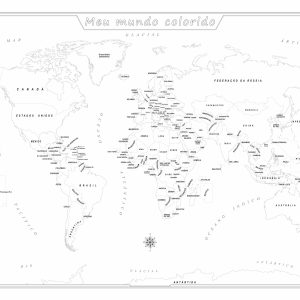 Kit  Mapa Múndi para Colorir - Ref: 151-00