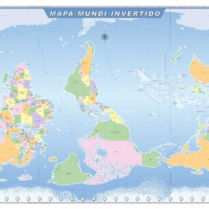 Mapa-Múndi Invertido - As Américas no Centro - Ref. 107-1.20x0.90m  Geomapas - 2026